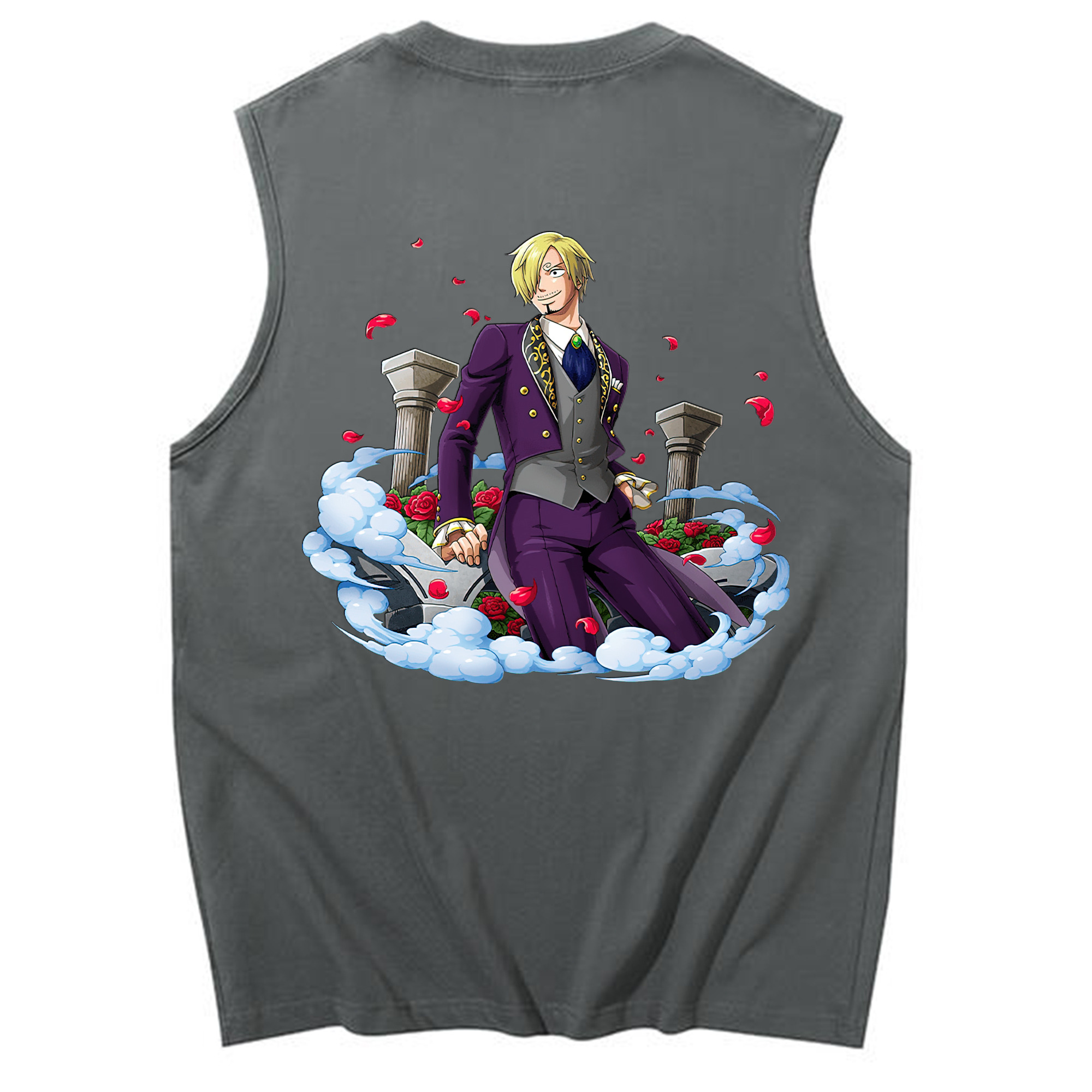 （画像用） ワンピース サンジ ONE PIECE Sanji コットン100％タンクトップ（背面プリント）